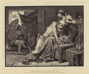 De boodschappers die naar Job komen door Samuel Melton Fisher